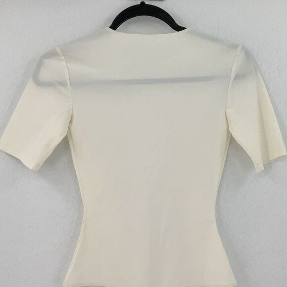 Alix Cream T Shirt Short Sleeve Jersey Bodysuit Size Small - Picture 4 of 7